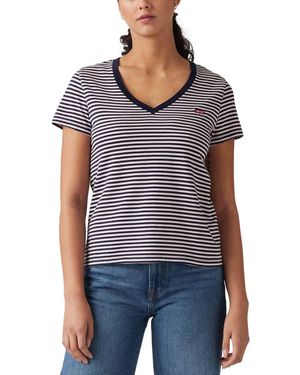 Levi's Plus Size Perfect V-neck Striped T-shirt - Blue