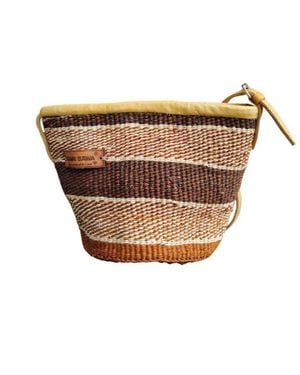 Sawa Sawa Life Lines Handmade Sisal Straw Crossbody Bag - White
