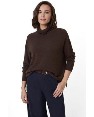 Celtic & Co. Slouchy Roll Neck Sweater - Brown