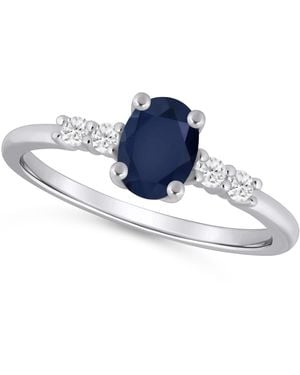 Macy's Gemstone And Diamond Ring (1/6 Ct. T.w. - Blue
