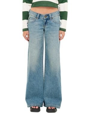 A.Brand Cassidy Wide-leg Low-rise Jeans - Blue