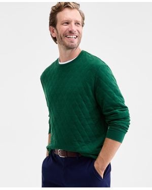 Club Room Quilted Crewneck Sweatshirt - Green