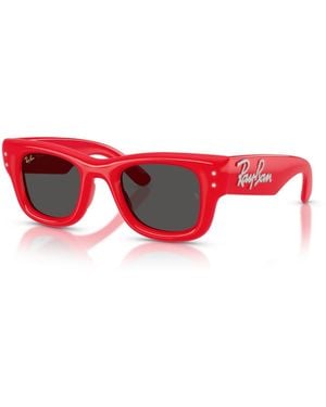 Ray-Ban Wayfarer Puffer Crystal Sunglasses - Red