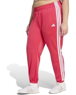 adidas Plus Size Tricot 3-stripes Track Pants - Red