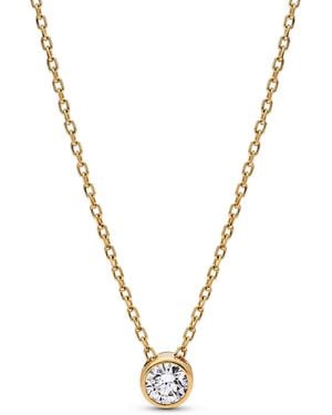 PANDORA Era Lab-grown Diamond Bezel Pendant Necklace - Metallic