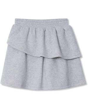 Lands' End Girls Tiered Fleece Skort - Gray