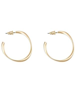 Bearfruit Jewelry Leslie Small Sculpted Oval Hoop Earrings Dainty Trendy - White