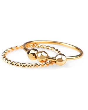 Mint & Lily Gold-tone Fidget Beaded Stacking Rings - Metallic