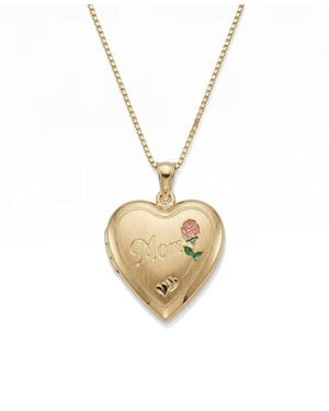 The M Jewelers Mom Mini Rose Photo Locket Necklace - Metallic