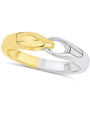 And Now This Interlocking Statement Ring - White