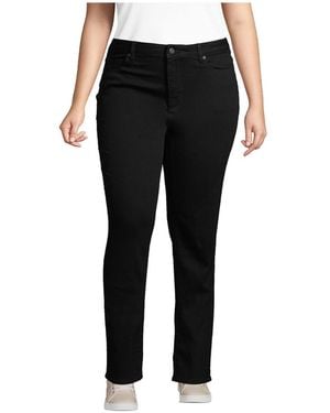 Lands' End Mid Rise Straight Leg Jeans - Black