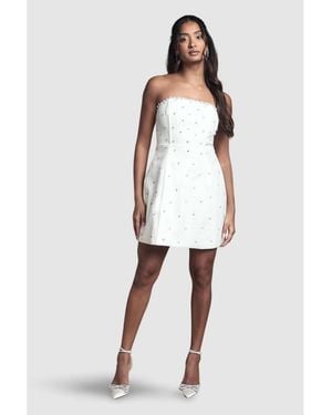 Coast Hotfix Diamante Bridal Mini Dress - White