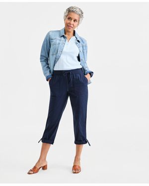 Style & Co. Petite D-ring Capri Pants - Red