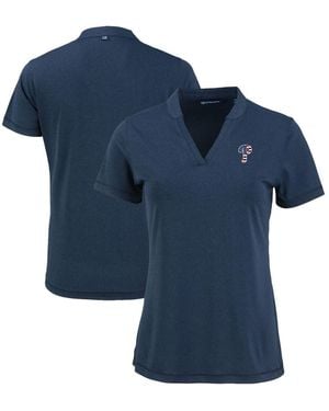 Cutter & Buck Philadelphia Phillies Forge Stretch Blade Drytec V-neck Polo Shirt - Blue