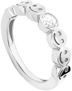 Macy's Cubic Zirconia Smiley Face Band Ring - White