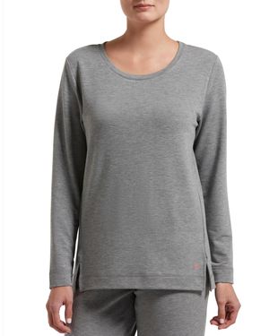 Hue ® Plus Size Solid Long Sleeve Lounge T-shirt - Gray
