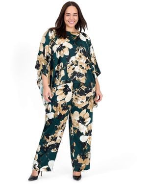 Anne Klein Plus Size Wide-leg Pull-on Pants - Blue