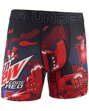 Under Armour Mountain Dew Printed Performance Tech Mesh 6" Boxer Briefs - Red
