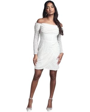 Coast Bardot Long Sleeve Mini Dress - White