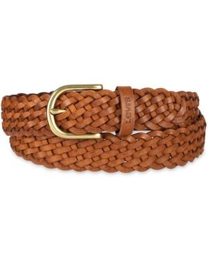 Levi's Fully Adjustable Leather Braided Belt - Brown