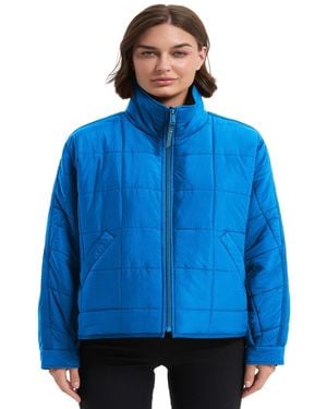 Hawke & Co. Crinkle Oversized Quilted Jacket - Blue