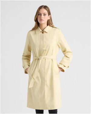Ellen Tracy Double Breasted Trench Coat - Natural