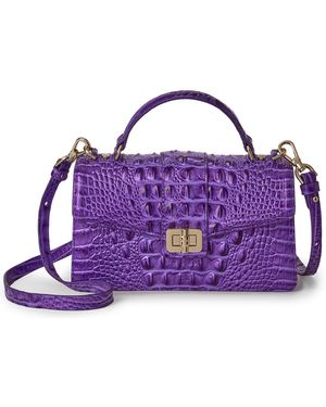 Brahmin Genie Melbourne Leather Small Crossbody Handbag - Purple