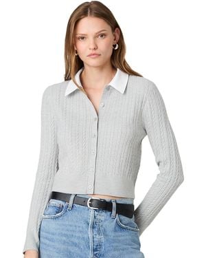 French Connection Cable-knit Collared Cardigan - Gray