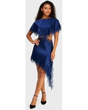 Alex & Sophia Short-sleeve Satin Dress - Blue