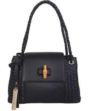 Lodis Sondra Woven Small Satchel Bag - Black