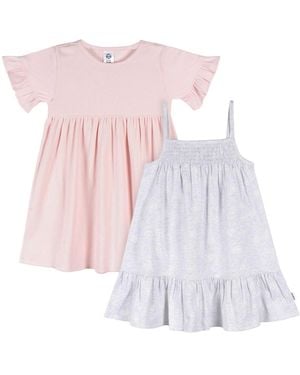 Gerber Toddler Girls Short Sleeve And Sleeveless Dress - Pink