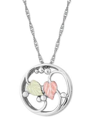 Black Hills Gold Circle Pendant 18" Necklace - Metallic