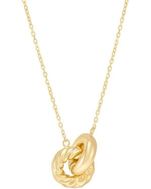 Italian Gold Polished Interlocking Circles Pendant - Metallic