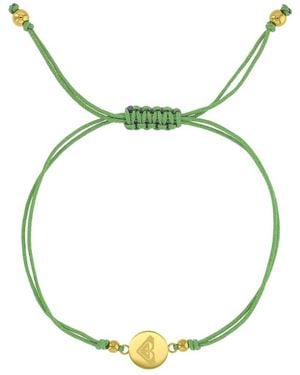 Roxy Waterproof Rd Triangluar Heart Charm Adjustable Bracelet - Metallic