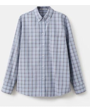 Mango Striped Cotton Shirt - Blue