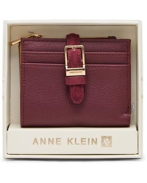 Anne Klein Buckle Gold-tone Bifold Wallet - Purple
