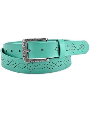 Old Trend Daisy Blossom Leather Belt - Green