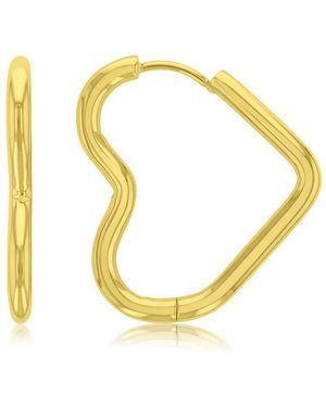 Roxy Waterproof 27mm Tube Heart Hoop Earrings - Yellow