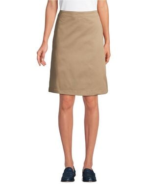Lands' End Blend Chino Skort Top Of Knee - Natural