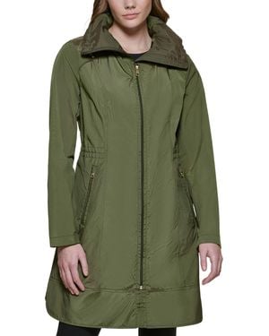 Cole Haan Outerwear Travel Packable Rain Jacket,olive,medium - Green