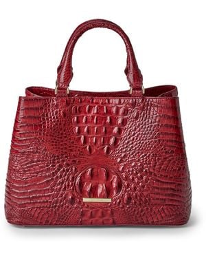 Brahmin Denise Medium Melbourne Leather Satchel Bag - Red