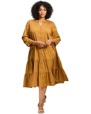 Avenue Avery Cotton Poplin Button Dress - Multicolor