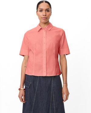 Masai Maiven Boxy Button-up Short-sleeve Cotton-blend Shirt - Red