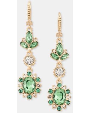 Marchesa Stone Double Drop Earrings - Green