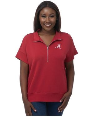 ZooZatZ Alabama Tide Tri-blend Quarter-zip Flowy Top - Red