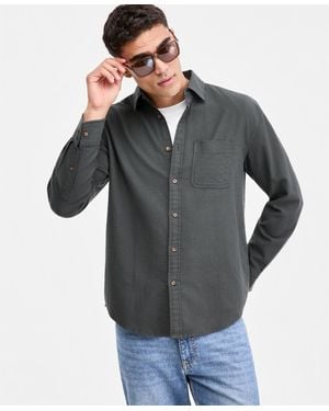 Sun & Stone Sun + Stone 100% Cotton Slub Long-sleeve Shirt - Gray
