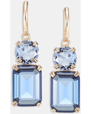 Ralph Lauren Gold-tone Glass Stone Mixed Cut Drop Earrings - Blue