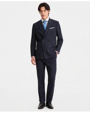 Kenneth Cole Slim Fit Double Breasted Pinstripe Suit Separates - Blue