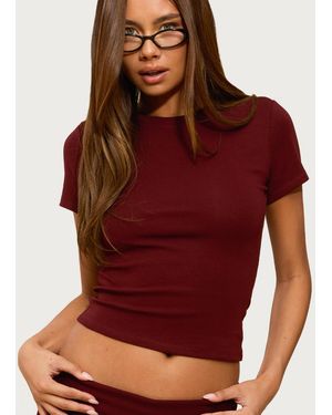 Edikted Emelia Fitted T Shirt - Red