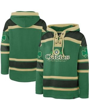 '47 Boston Celtics Mclucky Superior Lace-up Pullover Hoodie Sweatshirt - Green